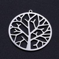 Stainless Steel korut Riipukset, 201 Stainless Steel, Tree of Life, muoti korut & kiillotettu & tee-se-itse & Unisex, enemmän värejä valinta, 37x35mm, 5PC/laukku, Myymät laukku