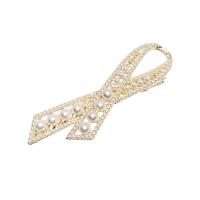 Bek Clips, Zinc Alloy, met Plastic Pearl, plated, verschillende stijlen voor de keuze & voor vrouw & met strass & hol, meer kleuren voor de keuze, 70x18mm, Verkocht door PC