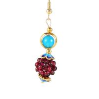 Gemstone øreringe, Garnet, med Zinc Alloy, zinklegering ørering krog, for kvinde, blandede farver, 52x11.20mm, Solgt af par