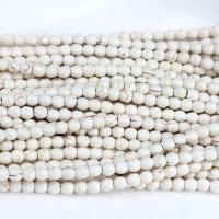 magnesit Bead, polerad, DIY & fasetterad, vit, 4.50mm, Såld Per Ca 38 cm Strand