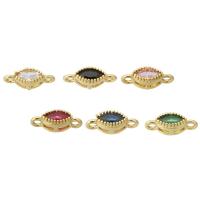 Zircon cubique Micro Pave laiton Connecteur, Placage de couleur d'or, bijoux de mode & DIY & pavé de micro zircon, plus de couleurs à choisir, 11.50x4x4mm, Trou:Environ 1mm, 10PC/lot, Vendu par lot