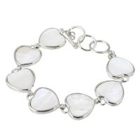 Shell Jewelry Bracelet Brass with Shell fashion jewelry & for woman white Length 7.5 Inch Sold By Lot