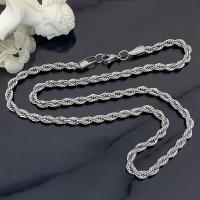 Collier de bijoux en acier inoxydable, Acier inoxydable 304, chaîne Français corde de Français & bijoux de mode & poli & longueur différente pour le choix & DIY & unisexe, couleur originale, Vendu par PC