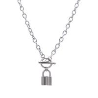 Stainless Steel smycken halsband, Lås, mode smycken & Unisex & oval kedja, ursprungliga färgen, Längd Ca 15.9 inch, Säljs av PC