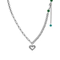 Collana in acciaio inossidabile, with plastica, with 2.75inch extender chain, Cuore, per la donna & cavo, assenza di nichel,piombo&cadmio, Lunghezza Appross. 18.5 pollice, Venduto da PC