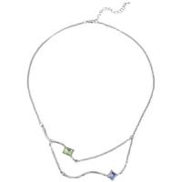 Collana in acciaio inossidabile, with 1.96inch extender chain, Doppio strato & gioielli di moda & per la donna & con strass, assenza di nichel,piombo&cadmio, Lunghezza Appross. 14.9 pollice, Venduto da PC