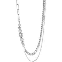 Kunststof parel ketting, met Plastic Pearl, met 2.36inch extender keten, Dubbele laag & mode sieraden & voor vrouw, nikkel, lood en cadmium vrij, Lengte Ca 17.1 inch, Verkocht door PC