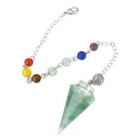 laiton Pendule, avec aventurine vert, bijoux de mode & pour femme, multicolore, 19x41mm, Longueur 9.5 pouce, 5PC/lot, Vendu par lot