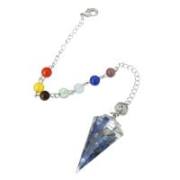 Messing Slinger, met Lapis Lazuli, mode sieraden & voor vrouw, multi-gekleurde, 19x40mm, Lengte 9.5 inch, 5pC's/Lot, Verkocht door Lot