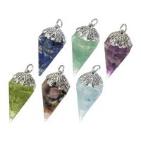 Gemstone Pendants Jewelry Brass with Gemstone fashion jewelry & DIY Approx 4mm Sold By Lot