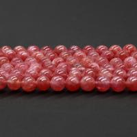 goutte, Rond, poli, DIY, rouge, 8mm, Vendu par 15 pouce brin