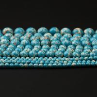 Indruk Jasper Kraal, Ronde, DIY & verschillende grootte voor keus, blauw, Per verkocht Ca 15 inch Strand