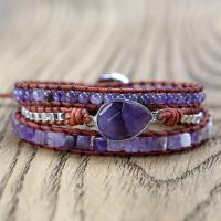 Amethyst Armband, mit Messing, silberfarben plattiert, unisex, violett, 10-30mm, Länge ca. 7.09 ZollInch, verkauft von PC