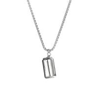 Titantium acciaio collana per maglione, with 1.97 extender chain, Cola, placcato color argento, unisex, argento, 12.60x22.20mm, Lunghezza 24.41 pollice, Venduto da PC