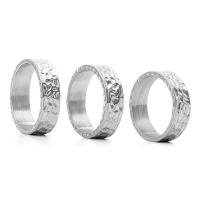 Titanium Steel Finger Ring silver color plated Unisex silver color 6.60mm Sold By PC