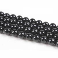 Natural Black Agaat kralen, Zwarte Agaat, Ronde, gepolijst, DIY & verschillende grootte voor keus, zwart, Per verkocht Ca 14.96 inch Strand