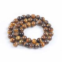 Tiger Eye Gyöngyök, Kerek, csiszolt, DIY & különböző méretű a választás, kevert színek, Naponta eladott Kb 14.96 inch Strand