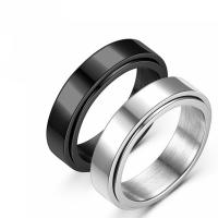 Par fingerringe, Titanium Stål, forgyldt, Unisex & forskellig størrelse for valg, flere farver til valg, 6mm, Solgt af PC