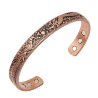 Cuivre bracelet manchette, avec Magnetite & bijoux de mode & unisexe, protéger l'environnement, sans nickel, plomb et cadmium, 9.50mm, Longueur Environ 6.89 pouce, Vendu par PC