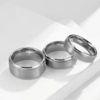 Tungsten Stålring til mænd, Wolfram stål, mode smykker & Unisex & forskellig størrelse for valg, oprindelige farve, 6mm,8mm,10mm, Solgt af PC