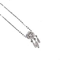 Zinc Alloy Jewelry Necklace with Brass Dream Catcher Unisex silver color 20mm Length 45 cm Sold By PC