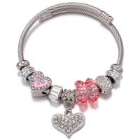 Bracciale European, Titantium acciaio, placcato, unisex & con strass, nessuno, 50-60mm, Venduto da PC