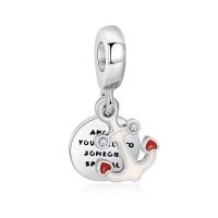 European stile Zinc Alloy pendenti, lega in zinco, placcato, smalto & con strass, colori misti, 5-40mm, Venduto da PC