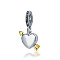 European stile Zinc Alloy pendenti, lega in zinco, Cuore, placcato, colori misti, 5-40mm, Venduto da PC