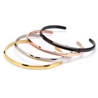 Titanium Steel Σφαλιάρα Bangle, γυαλισμένο, για τη γυναίκα, περισσότερα χρώματα για την επιλογή, 55-65mm, Sold Με PC