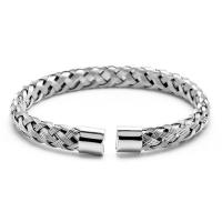 Titanium Steel Cuff Bangle, elektrolízis, egynemű, ezüst, 63-65mm, Által értékesített PC