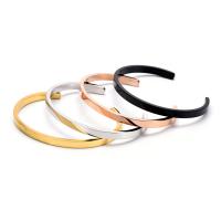 Acier inoxydable 304 bracelet manchette, Placage, pour femme, plus de couleurs à choisir, 55-65mm, Vendu par PC