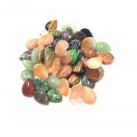 Gemstone Cabochons, Natursten, Teardrop, du kan DIY & forskellige materialer til valg, flere farver til valg, 13x18mm, Solgt af PC