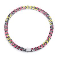 Titan stål halsband, ugnstorkande lack, Unisex, blandade färger, 12.20mm, Längd Ca 19.7 inch, Säljs av PC