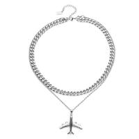 Titanium Steel Necklace Airplane Unisex original color Sold By PC