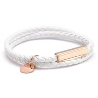 PU Cord Armbånd, med Titanium Stål, forgyldt, Unisex, flere farver til valg, Længde 15.75 inch, Solgt af PC