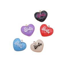 Resina-Pendant, resina, with ferro, Cuore, placcato color argento, DIY, nessuno, 24x20mm, 100PC/borsa, Venduto da borsa