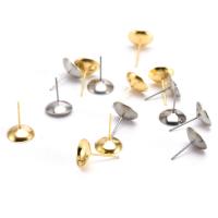 Stainless Steel Earring Stud Component 316L Stainless Steel Galvanic plating DIY Sold By PC