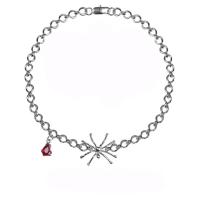 Sinc Alloy Jewelry muince, le since cóimhiotal pendant, Spider, jewelry faisin & do bhean & le rhinestone, Fad Thart 17.7 Inse, Díolta De réir PC