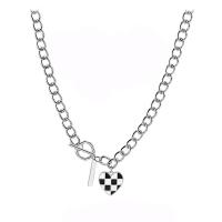 Stainless Steel Jewelry Necklace 314 Stainless Steel Heart for woman & enamel Length Approx 16.3 Inch Sold By PC