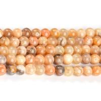 Sun Agate Kraal, Ronde, gepolijst, verschillende grootte voor keus, roodachtig oranje, Per verkocht Ca 14.76 inch Strand