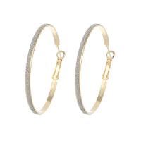 Zinc Alloy Hoop Earring, Donut, forgyldt, for kvinde, flere farver til valg, 55mm, Solgt af par