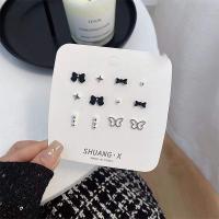 Zinc Alloy Stud Earring Set, 6 stykker & mode smykker & for kvinde, nikkel, bly & cadmium fri, 10mm, Solgt af sæt