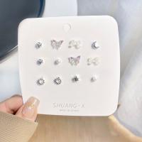 alliage de zinc Stud Set, avec perle de plastique, 6 pièces & bijoux de mode & pour femme, protéger l'environnement, sans nickel, plomb et cadmium, 10mm, Vendu par fixé