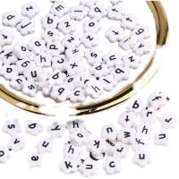 Alphabet Acrylic Beads Plum Blossom DIY 11mm Sold By Bag