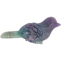 Farverige Fluorite Dekoration, Bird, flerfarvede, 90x50mm, Solgt af PC