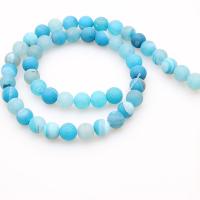 Laugh Rift Agate Kraal, Ronde, gepolijst, DIY & verschillende grootte voor keus & frosted, blauw, Per verkocht Ca 14.96 inch Strand