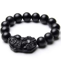 Pierre aiguille bracelet, bête sauvage Fabuleuse, unisexe & normes différentes pour le choix, noire, Longueur 7.09 pouce, Vendu par PC