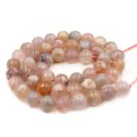 Vit Cherry Blossom Agate Bead, Rund, DIY & olika storlek för val, blandade färger, Såld Per Ca 14.96 inch Strand