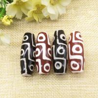 Naturlige tibetanske Agate Dzi Beads, Tibetansk agat, Oval, nær-eyed & du kan DIY, flere farver til valg, 40x12mm, Solgt af PC