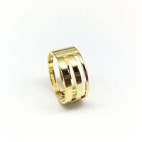 Zinklegering ringen, Zinc Alloy, plated, gouden, 19x8mm, Verkocht door PC